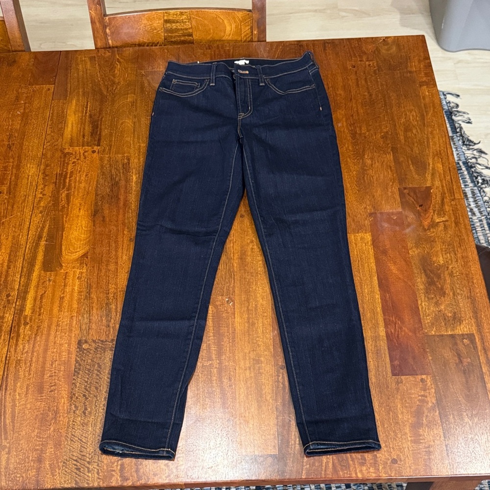 J. Crew Classic Dark Blue Midrise Skinny Jeans